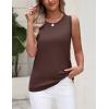 Zeagoo Women’s Sleeveless Tank Tops 2026 Summer Crew Neck Ribbed Knit Sweater Top Business Casual Work Shirts(Coffee)