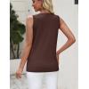 Zeagoo Women’s Sleeveless Tank Tops 2026 Summer Crew Neck Ribbed Knit Sweater Top Business Casual Work Shirts(Coffee)