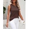 Zeagoo Women’s Sleeveless Tank Tops 2026 Summer Crew Neck Ribbed Knit Sweater Top Business Casual Work Shirts(Coffee)