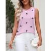 Zeagoo Women’s Sleeveless Tank Tops 2026 Summer Crew Neck Ribbed Knit Sweater Top Business Casual Work Shirts(Flower Pink)