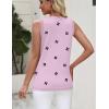 Zeagoo Women’s Sleeveless Tank Tops 2026 Summer Crew Neck Ribbed Knit Sweater Top Business Casual Work Shirts(Flower Pink)