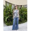 Zeagoo Women’s Sleeveless Tank Tops 2026 Summer Crew Neck Ribbed Knit Sweater Top Business Casual Work Shirts(Flower White)