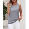 Zeagoo Women’s Sleeveless Tank Tops 2026 Summer Crew Neck Ribbed Knit Sweater Top Business Casual Work Shirts(Grey)