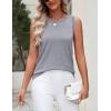 Zeagoo Women’s Sleeveless Tank Tops 2026 Summer Crew Neck Ribbed Knit Sweater Top Business Casual Work Shirts(Grey)