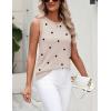 Zeagoo Women’s Sleeveless Tank Tops 2026 Summer Crew Neck Ribbed Knit Sweater Top Business Casual Work Shirts(Polka Dot-khaki)