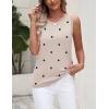 Zeagoo Women’s Sleeveless Tank Tops 2026 Summer Crew Neck Ribbed Knit Sweater Top Business Casual Work Shirts(Polka Dot-khaki)