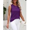 Zeagoo Women’s Sleeveless Tank Tops 2026 Summer Crew Neck Ribbed Knit Sweater Top Business Casual Work Shirts(Purple)