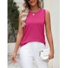 Zeagoo Women’s Sleeveless Tank Tops 2026 Summer Crew Neck Ribbed Knit Sweater Top Business Casual Work Shirts(Rose Red)