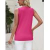Zeagoo Women’s Sleeveless Tank Tops 2026 Summer Crew Neck Ribbed Knit Sweater Top Business Casual Work Shirts(Rose Red)