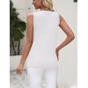 Zeagoo Women’s Sleeveless Tank Tops 2026 Summer Crew Neck Ribbed Knit Sweater Top Business Casual Work Shirts(White)