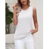 Zeagoo Women’s Sleeveless Tank Tops 2026 Summer Crew Neck Ribbed Knit Sweater Top Business Casual Work Shirts(White)