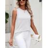 Zeagoo Women’s Sleeveless Tank Tops 2026 Summer Crew Neck Ribbed Knit Sweater Top Business Casual Work Shirts(White)