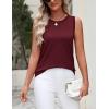 Zeagoo Women’s Sleeveless Tank Tops 2026 Summer Crew Neck Ribbed Knit Sweater Top Business Casual Work Shirts(Wine Red)