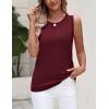 Zeagoo Women’s Sleeveless Tank Tops 2026 Summer Crew Neck Ribbed Knit Sweater Top Business Casual Work Shirts(Wine Red)
