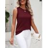 Zeagoo Women’s Sleeveless Tank Tops 2026 Summer Crew Neck Ribbed Knit Sweater Top Business Casual Work Shirts(Wine Red)