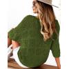 Zeagoo Women’s Summer Crochet Off the Shoulder Hollow Out Knit Tops 2026 V Neck 3/4 Sleeve Sweater Top(Army Green)