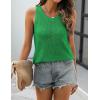 Zeagoo Womens Summer Crochet Sleeveless Sweater Vest Round Neck Hollow Out Knit Tank Tops Casual Loose Cami Tops(Green)