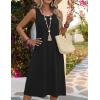 Zeagoo Womens Summer Midi Dresses 2026 Casual Sleeveless Tank Sundresses A Line Crewneck Beach Vacation Dress with Pockets(Black)