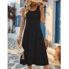 Zeagoo Womens Summer Midi Dresses 2026 Casual Sleeveless Tank Sundresses A Line Crewneck Beach Vacation Dress with Pockets(Black)