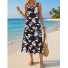 Zeagoo Womens Summer Midi Dresses 2026 Casual Sleeveless Tank Sundresses A Line Crewneck Beach Vacation Dress with Pockets(Black Floral-pa104)