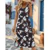 Zeagoo Womens Summer Midi Dresses 2026 Casual Sleeveless Tank Sundresses A Line Crewneck Beach Vacation Dress with Pockets(Black Floral-pa104)