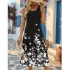 Zeagoo Womens Summer Midi Dresses 2026 Casual Sleeveless Tank Sundresses A Line Crewneck Beach Vacation Dress with Pockets(Black White Floral-sf100)