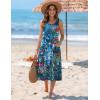 Zeagoo Womens Summer Midi Dresses 2026 Casual Sleeveless Tank Sundresses A Line Crewneck Beach Vacation Dress with Pockets(Blue Floral 02-wf23)