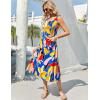 Zeagoo Womens Summer Midi Dresses 2026 Casual Sleeveless Tank Sundresses A Line Crewneck Beach Vacation Dress with Pockets(Blue Floral 03-dh620)