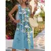 Zeagoo Womens Summer Midi Dresses 2026 Casual Sleeveless Tank Sundresses A Line Crewneck Beach Vacation Dress with Pockets(Blue Floral-zw89)