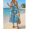 Zeagoo Womens Summer Midi Dresses 2026 Casual Sleeveless Tank Sundresses A Line Crewneck Beach Vacation Dress with Pockets(Blue Floral-zw89)