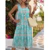 Zeagoo Womens Summer Midi Dresses 2026 Casual Sleeveless Tank Sundresses A Line Crewneck Beach Vacation Dress with Pockets(Blue Pattern-pa169)