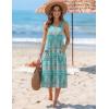 Zeagoo Womens Summer Midi Dresses 2026 Casual Sleeveless Tank Sundresses A Line Crewneck Beach Vacation Dress with Pockets(Blue Pattern-pa169)