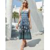 Zeagoo Womens Summer Midi Dresses 2026 Casual Sleeveless Tank Sundresses A Line Crewneck Beach Vacation Dress with Pockets(Green Floral 02-mz777)