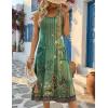 Zeagoo Womens Summer Midi Dresses 2026 Casual Sleeveless Tank Sundresses A Line Crewneck Beach Vacation Dress with Pockets(Green Floral-pa171)
