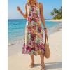Zeagoo Womens Summer Midi Dresses 2026 Casual Sleeveless Tank Sundresses A Line Crewneck Beach Vacation Dress with Pockets(Green Leaf-zw392)