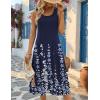 Zeagoo Womens Summer Midi Dresses 2026 Casual Sleeveless Tank Sundresses A Line Crewneck Beach Vacation Dress with Pockets(Navy Blue Floral-sf119)