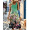 Zeagoo Womens Summer Midi Dresses 2026 Casual Sleeveless Tank Sundresses A Line Crewneck Beach Vacation Dress with Pockets(Oil Painting-cx322)