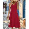 Zeagoo Womens Summer Midi Dresses 2026 Casual Sleeveless Tank Sundresses A Line Crewneck Beach Vacation Dress with Pockets(Red-tr)
