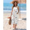 Zeagoo Womens Summer Midi Dresses 2026 Casual Sleeveless Tank Sundresses A Line Crewneck Beach Vacation Dress with Pockets(White Floral-dh6)