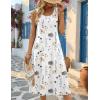 Zeagoo Womens Summer Midi Dresses 2026 Casual Sleeveless Tank Sundresses A Line Crewneck Beach Vacation Dress with Pockets(White Floral-dh6)