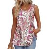 Zeagoo Womens Summer Tank Tops Sleeveless Babydoll Tops Loose Fit Tunic Blouses Crew Neck Flowy Shirts S-3XL