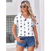 Zeagoo Womens Summer Tops Rolled Short Sleeve V Neck Shirts Casual Dressy Business Work Blouses Outfits(Figure-jh599)