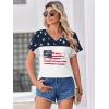 Zeagoo Womens Summer Tops Rolled Short Sleeve V Neck Shirts Casual Dressy Business Work Blouses Outfits(Flag-gq39)