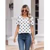Zeagoo Womens Summer Tops V Neck Short Sleeve Shirts Dressy Casual Blouse Spring Vacation Tshirts Clothes(Polka Dots)