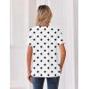 Zeagoo Womens Summer Tops V Neck Short Sleeve Shirts Dressy Casual Blouse Spring Vacation Tshirts Clothes(Polka Dots)