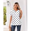 Zeagoo Womens Summer Tops V Neck Short Sleeve Shirts Dressy Casual Blouse Spring Vacation Tshirts Clothes(Polka Dots)