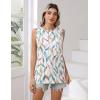 Zeagoo Women’s Tank Tops 2026 Loose Fit High Neck Summer Top Dressy Casual Sleeveless Shirts with Pocket(1-leaf White)