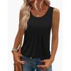 Zeagoo Womens Tank Tops Sleeveless Pleated Crew Neck Summer Tunic Tops Dressy Loose Fit Business Casual Blouses 2026 Black