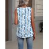 Zeagoo Womens Tank Tops Summer Sleeveless Loose Fit Tops V Neck Pleated Shirts Basic Tees Dressy Casual Trendy Clothes(Cx329-blue Square)