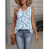 Zeagoo Womens Tank Tops Summer Sleeveless Loose Fit Tops V Neck Pleated Shirts Basic Tees Dressy Casual Trendy Clothes(Cx329-blue Square)